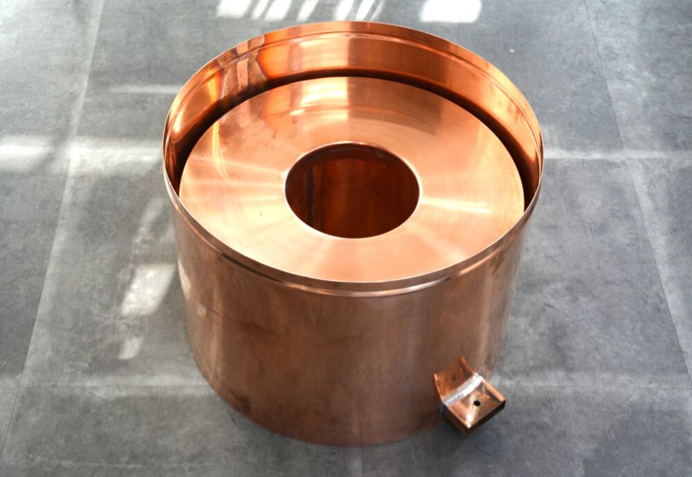 銅（板厚1.0mm / 0.6mm）の絞り加工、溶接